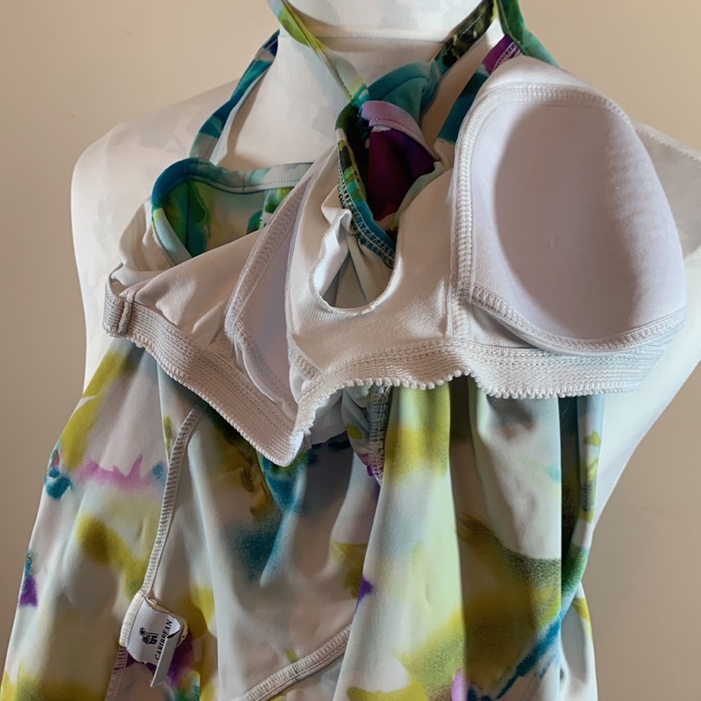 Caribbean Joe Island Supply Co. Sz 14 Watercolor Tankini Top - Picture 7 of 9